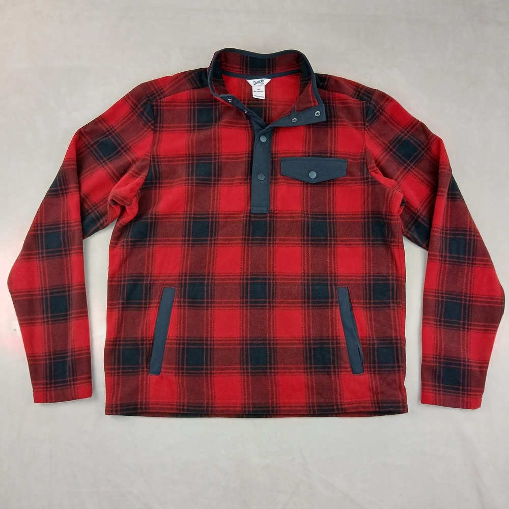 Duluth Trading Medium Mens Sweater‎ 1/4 Snap Relaxed Pockets 23x26 Fleece